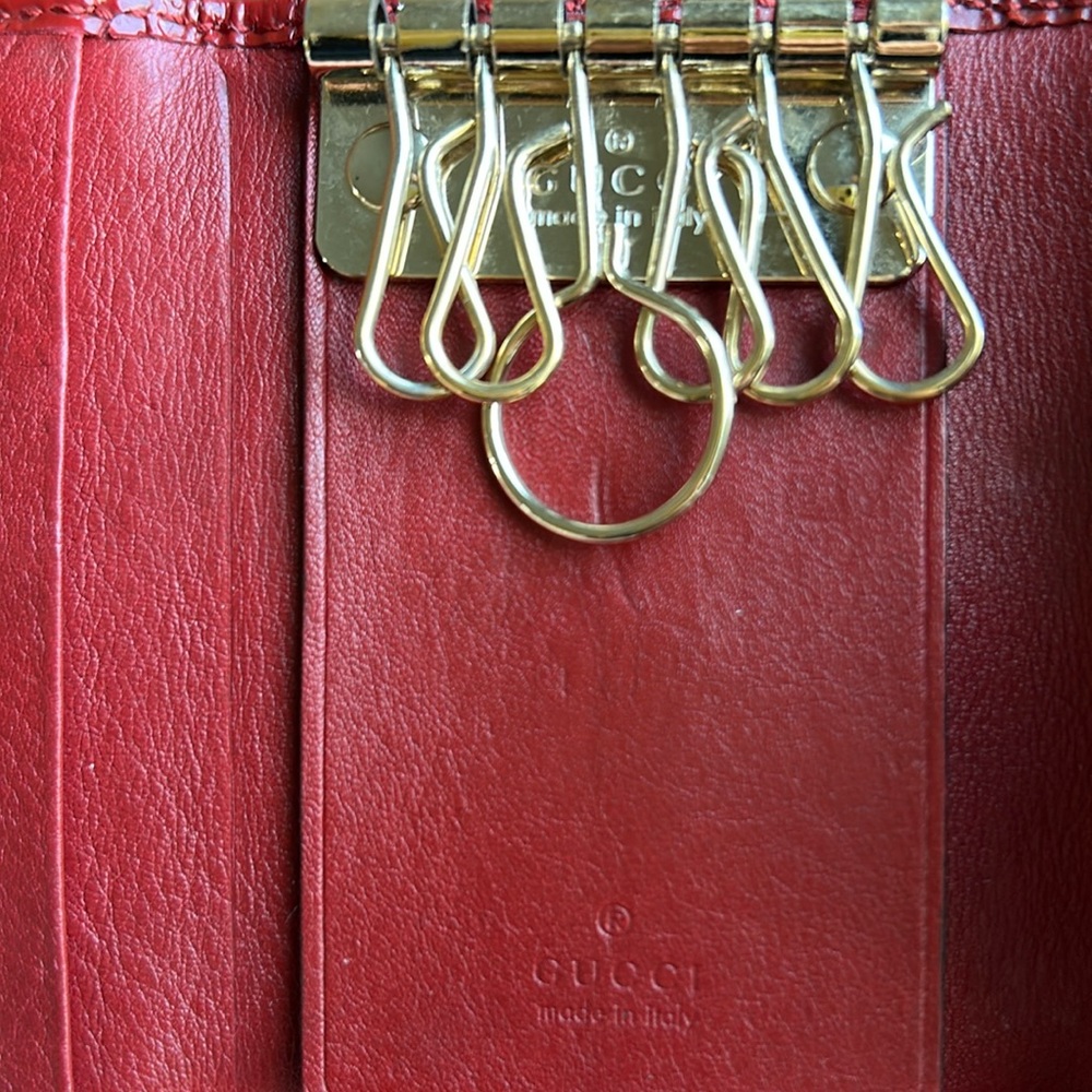 Gucci Patent Microguccissima Heart Key / card holder Case - Picture 7 of 10